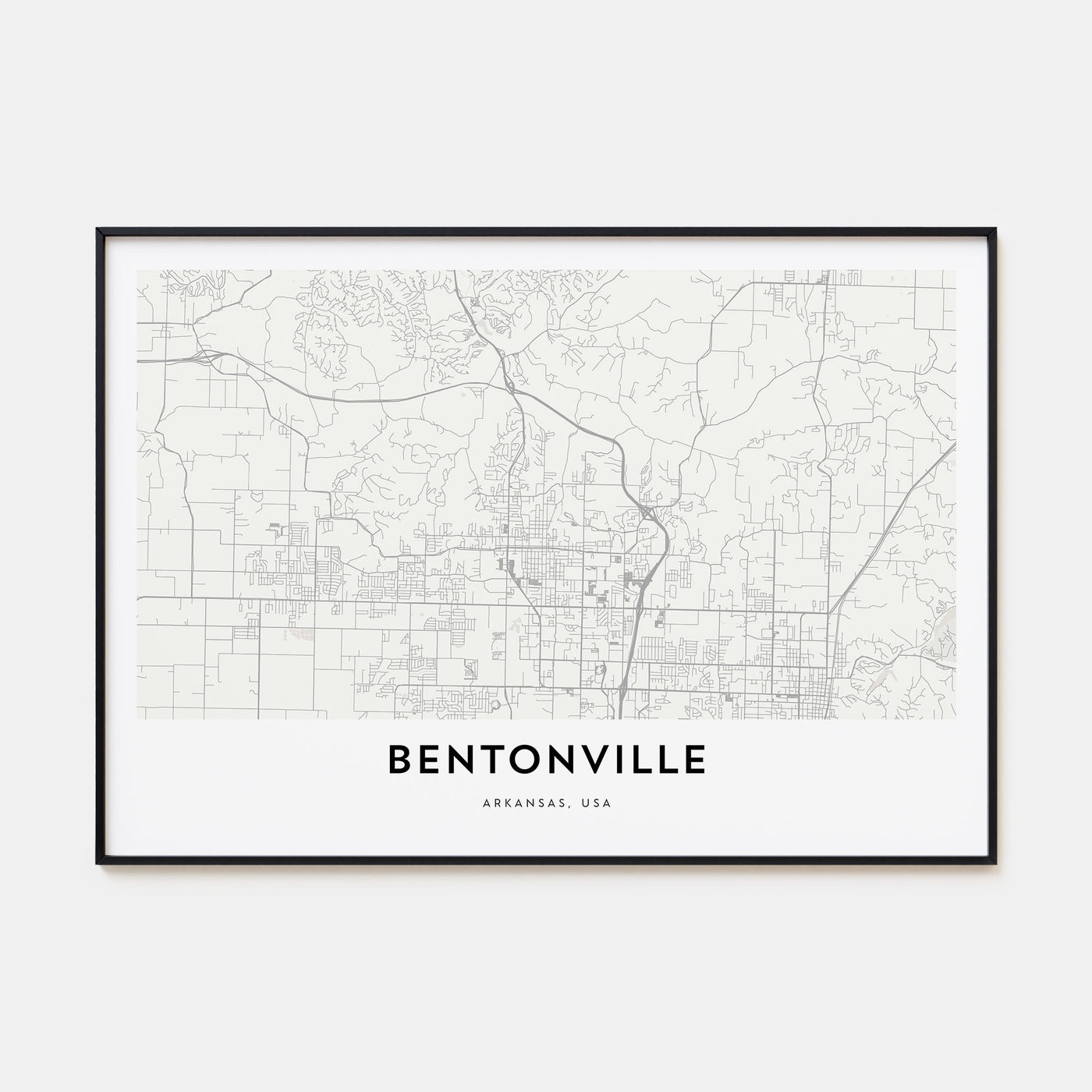 Bentonville Map Landscape Poster