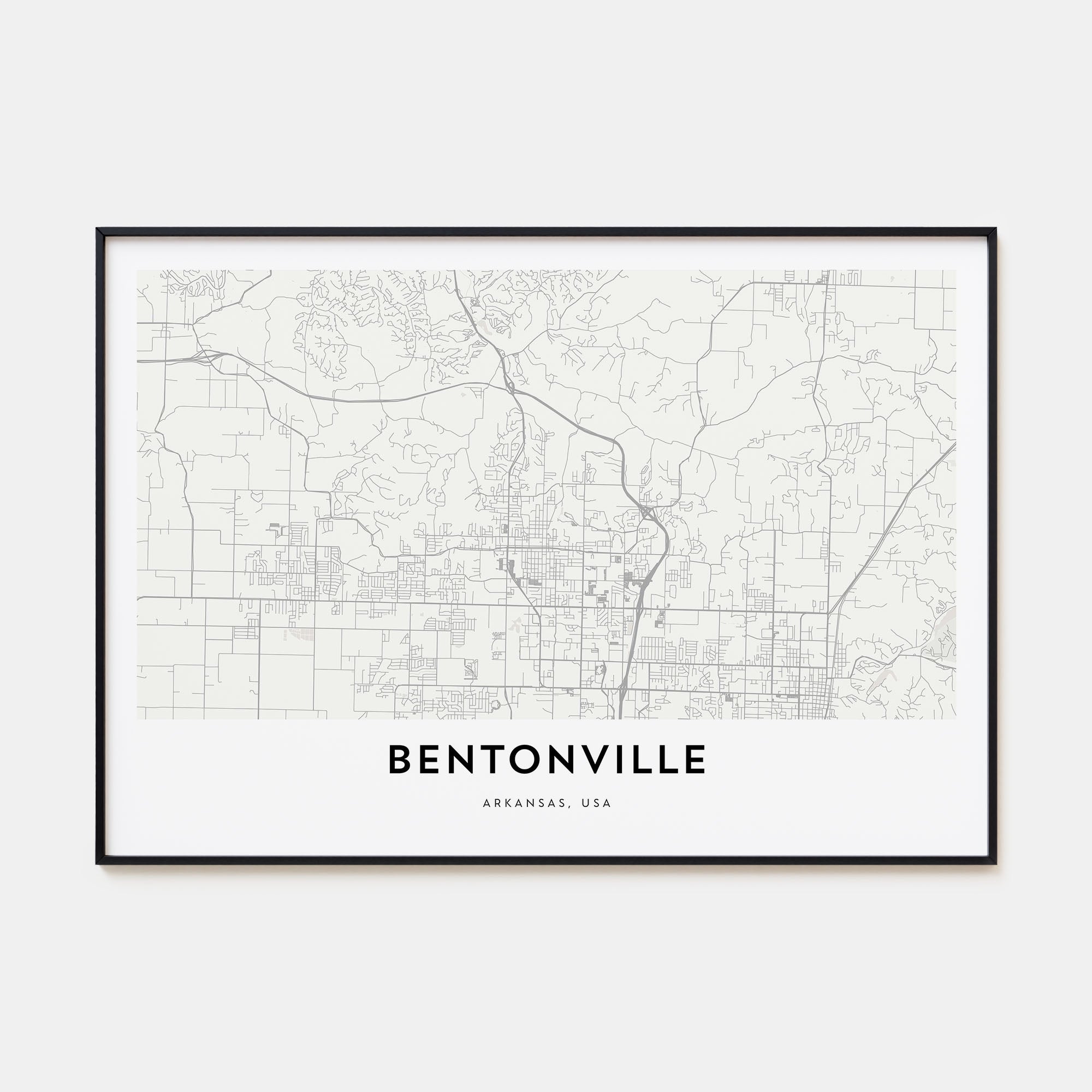 Bentonville Map Landscape Poster