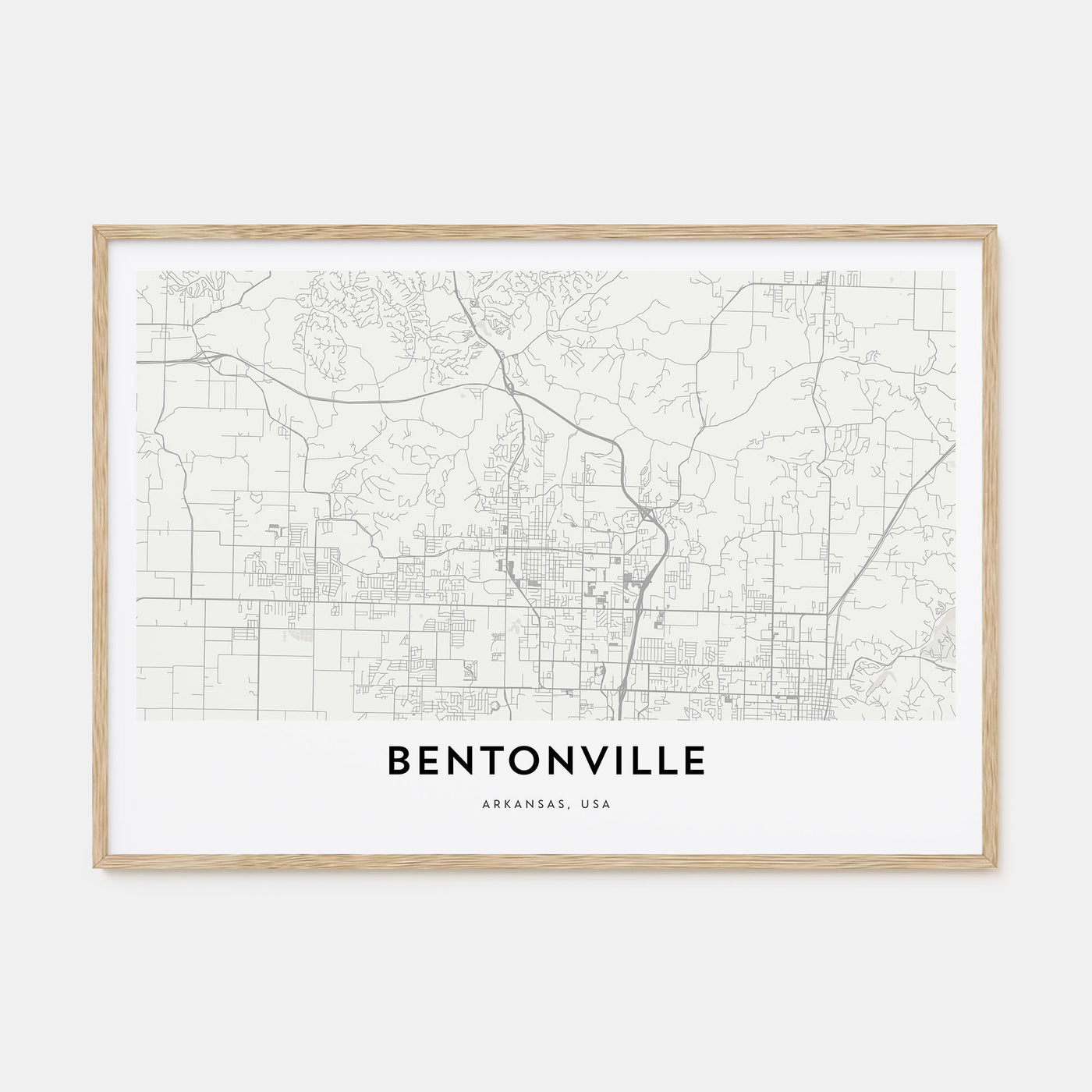 Bentonville Map Landscape Poster