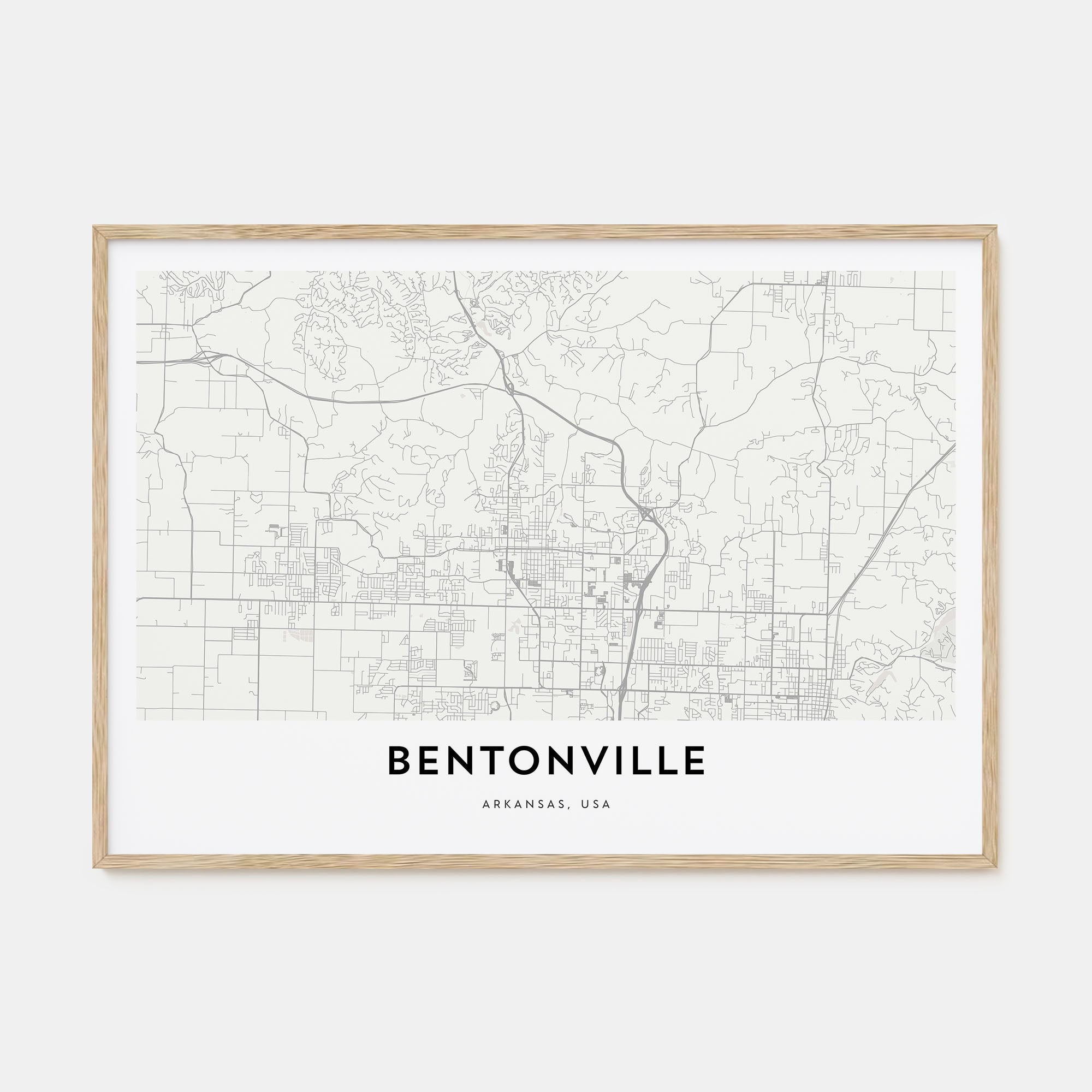 Bentonville Map Landscape Poster