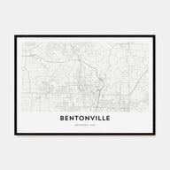 Bentonville Map Landscape Poster