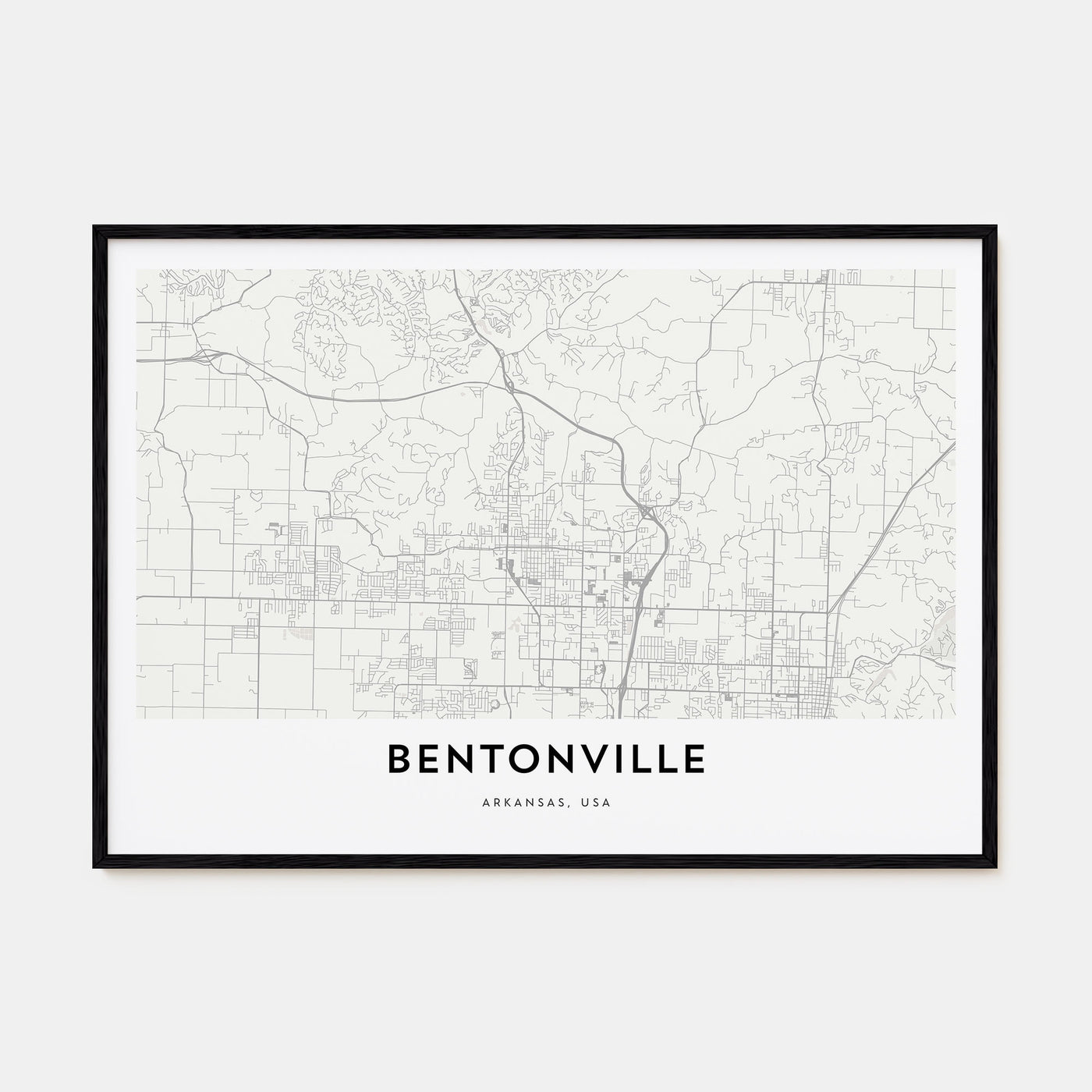 Bentonville Map Landscape Poster