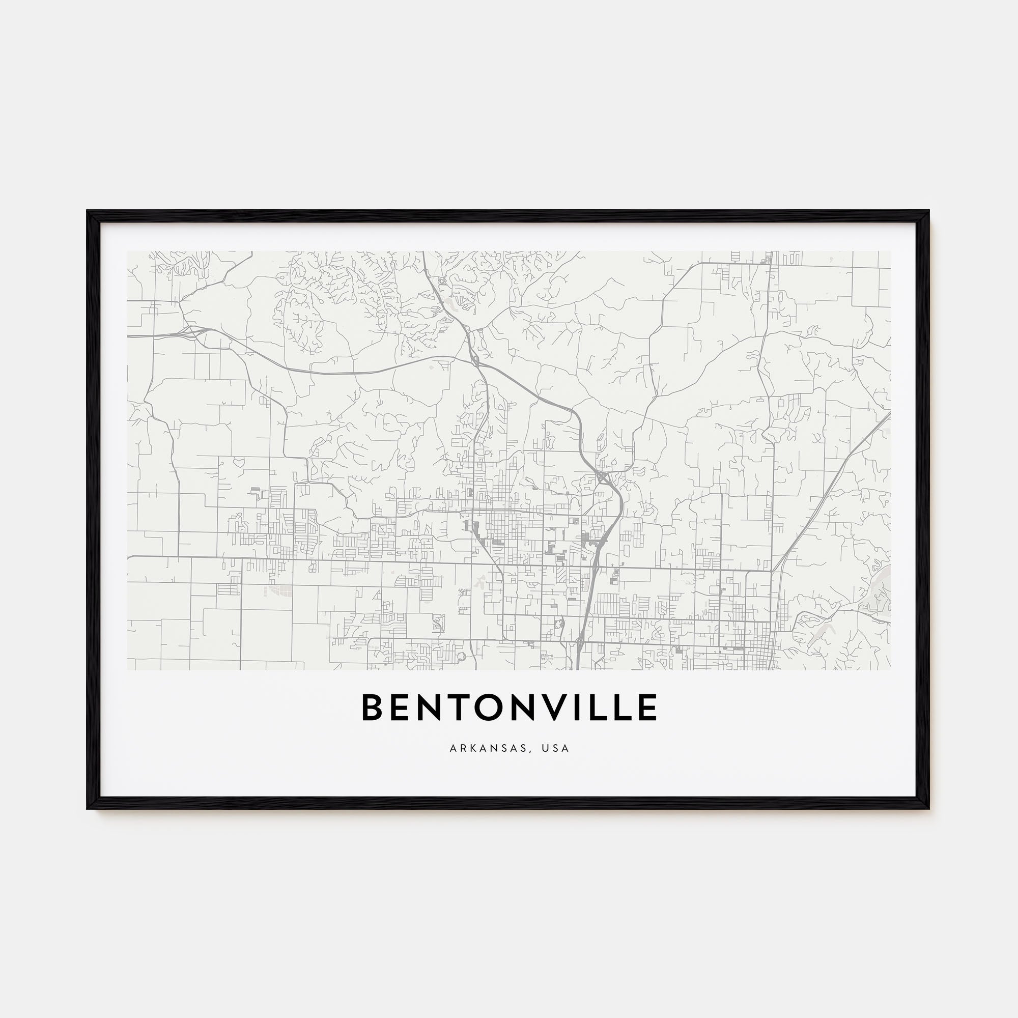 Bentonville Map Landscape Poster