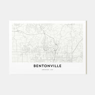 Bentonville Map Landscape Poster