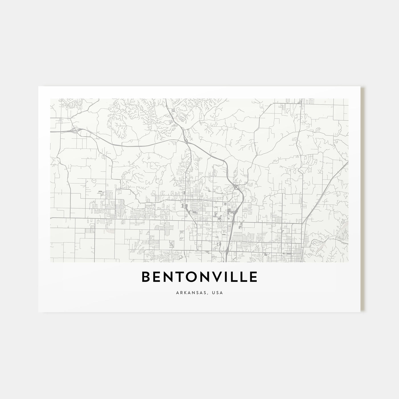 Bentonville Map Landscape Poster