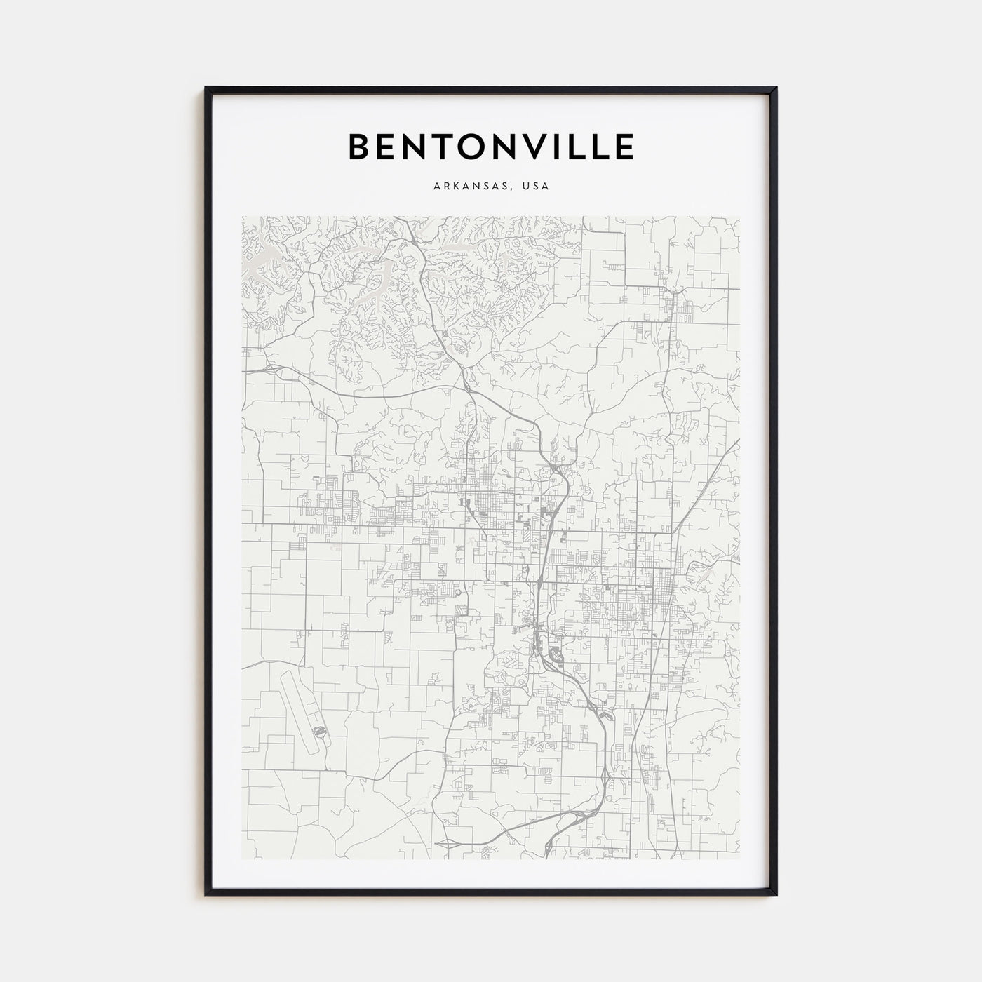 Bentonville Map Portrait Poster