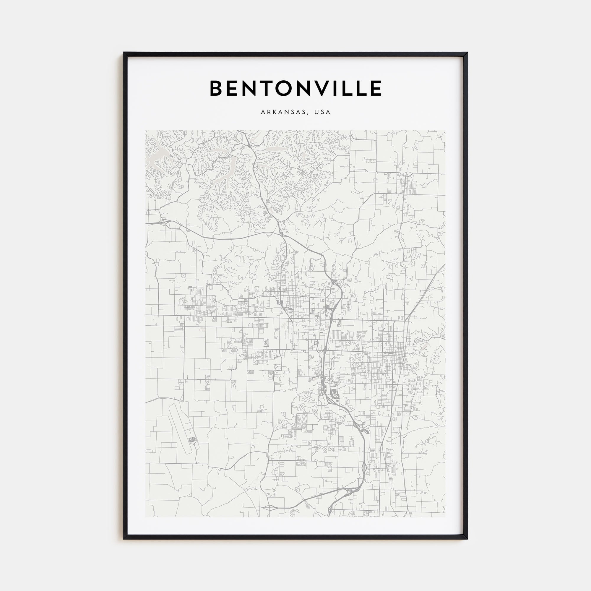 Bentonville Map Portrait Poster