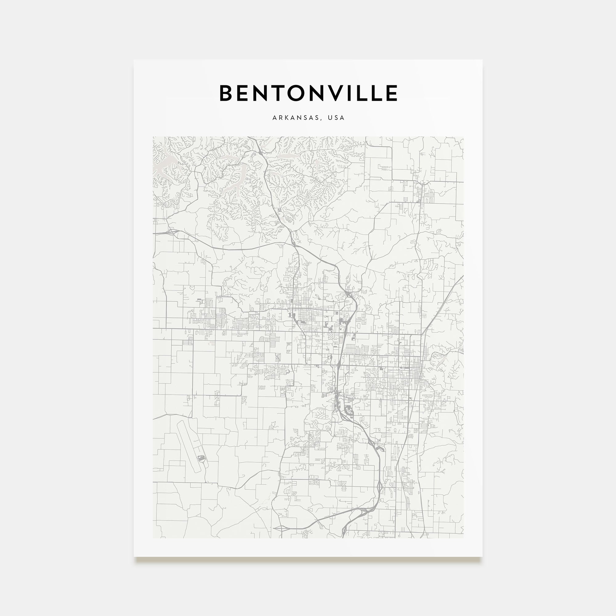 Bentonville Map Portrait Poster