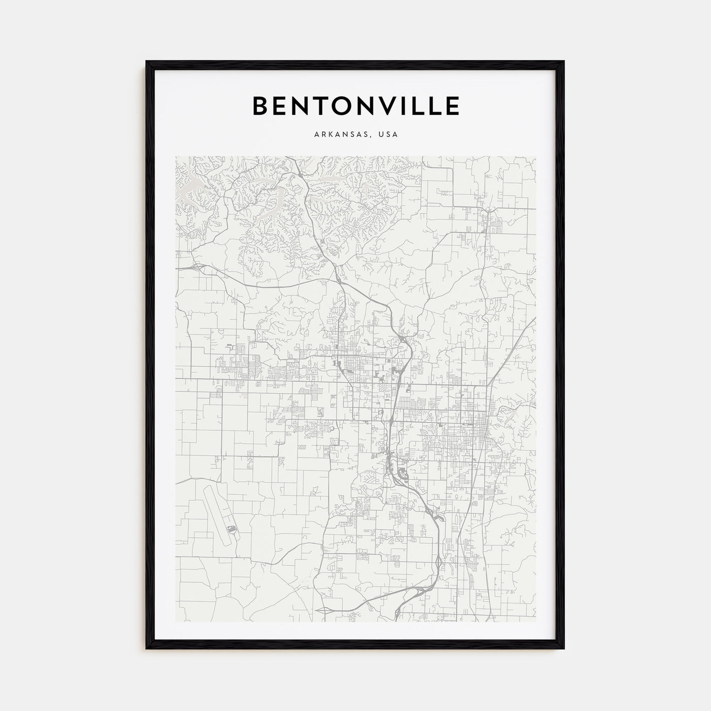 Bentonville Map Portrait Poster