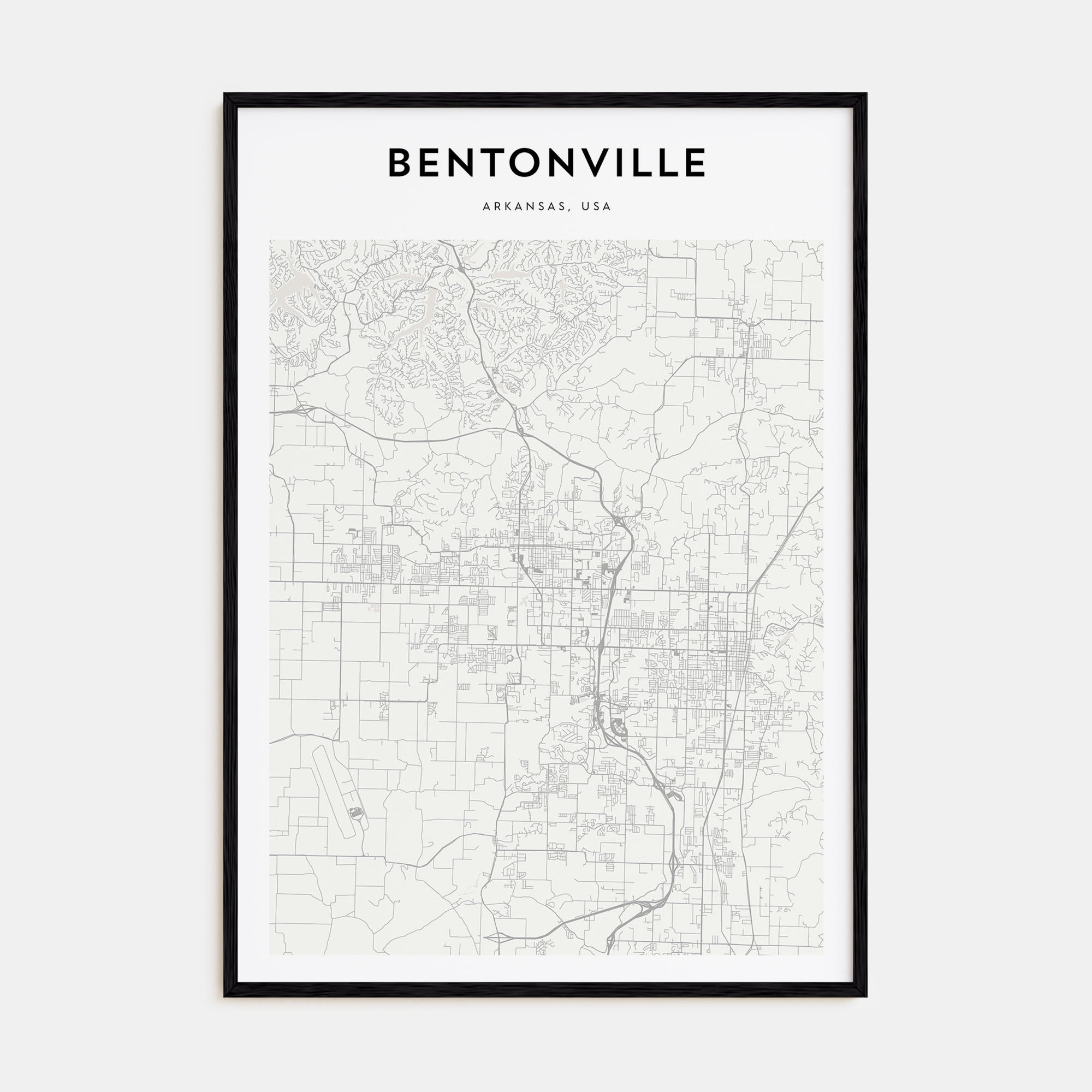 Bentonville Map Portrait Poster