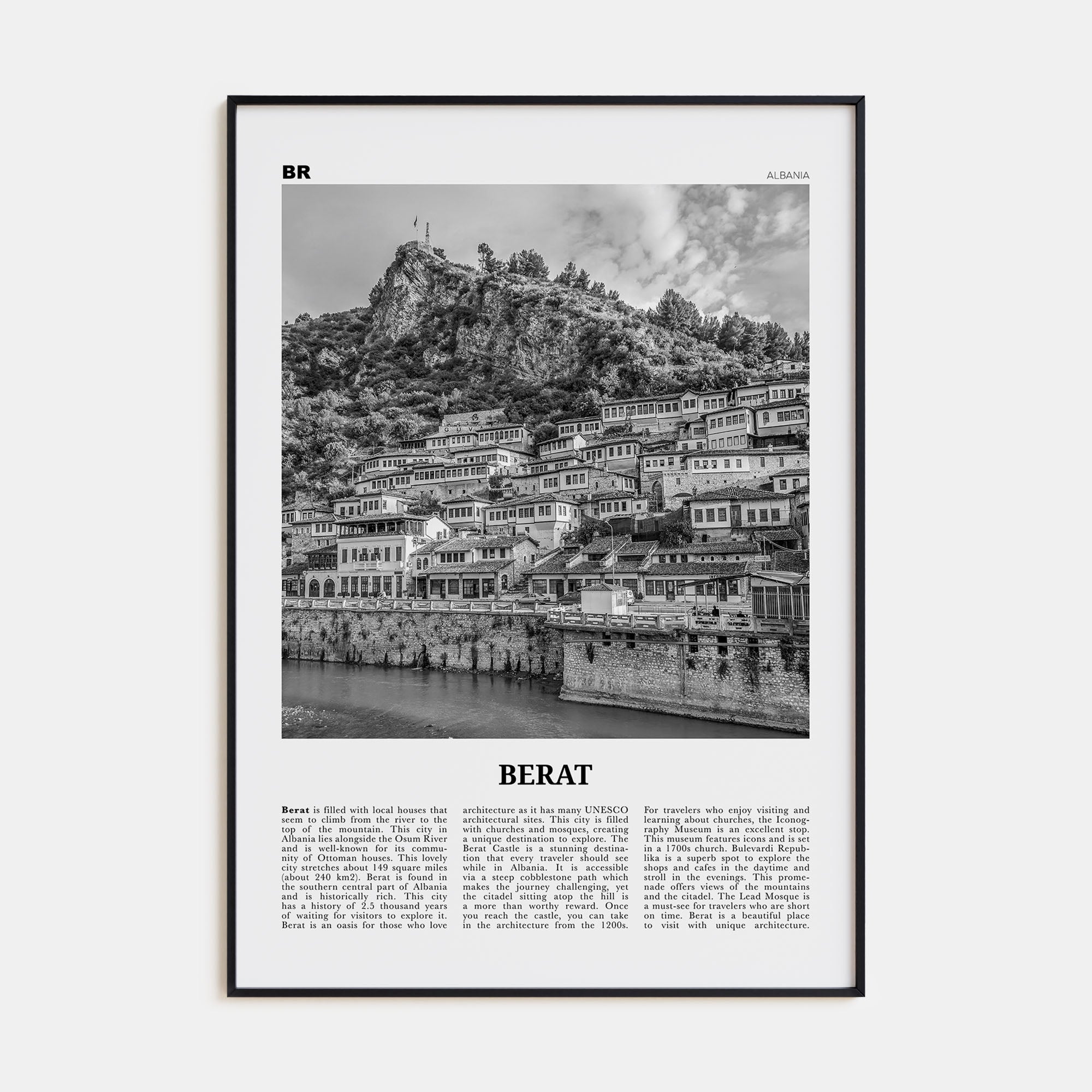 Berat Travel B&W Poster