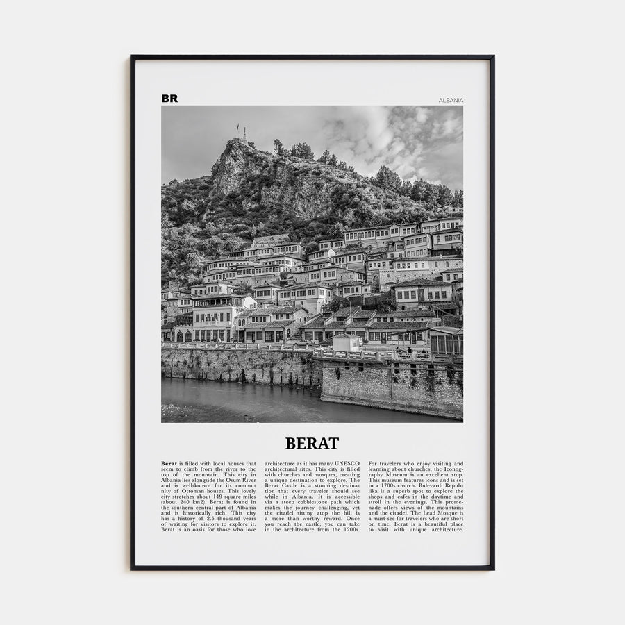 Berat Travel B&W Poster