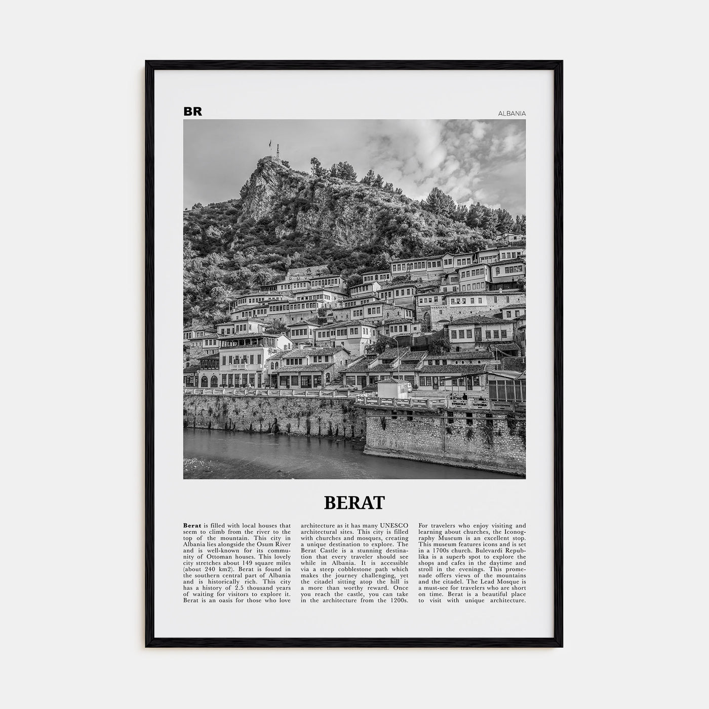 Berat Travel B&W Poster