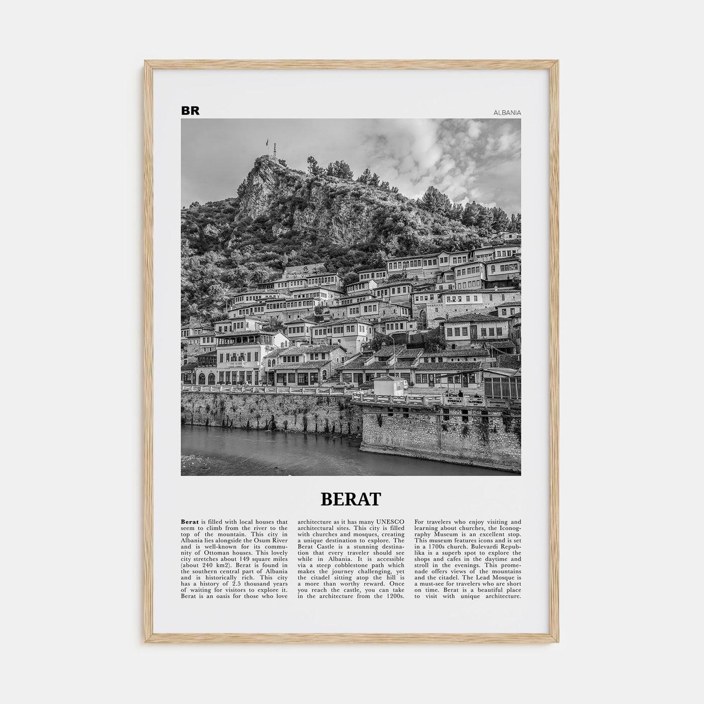 Berat Travel B&W Poster