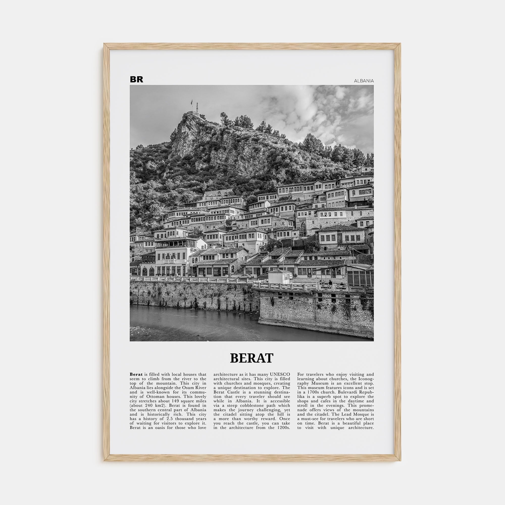 Berat Travel B&W Poster