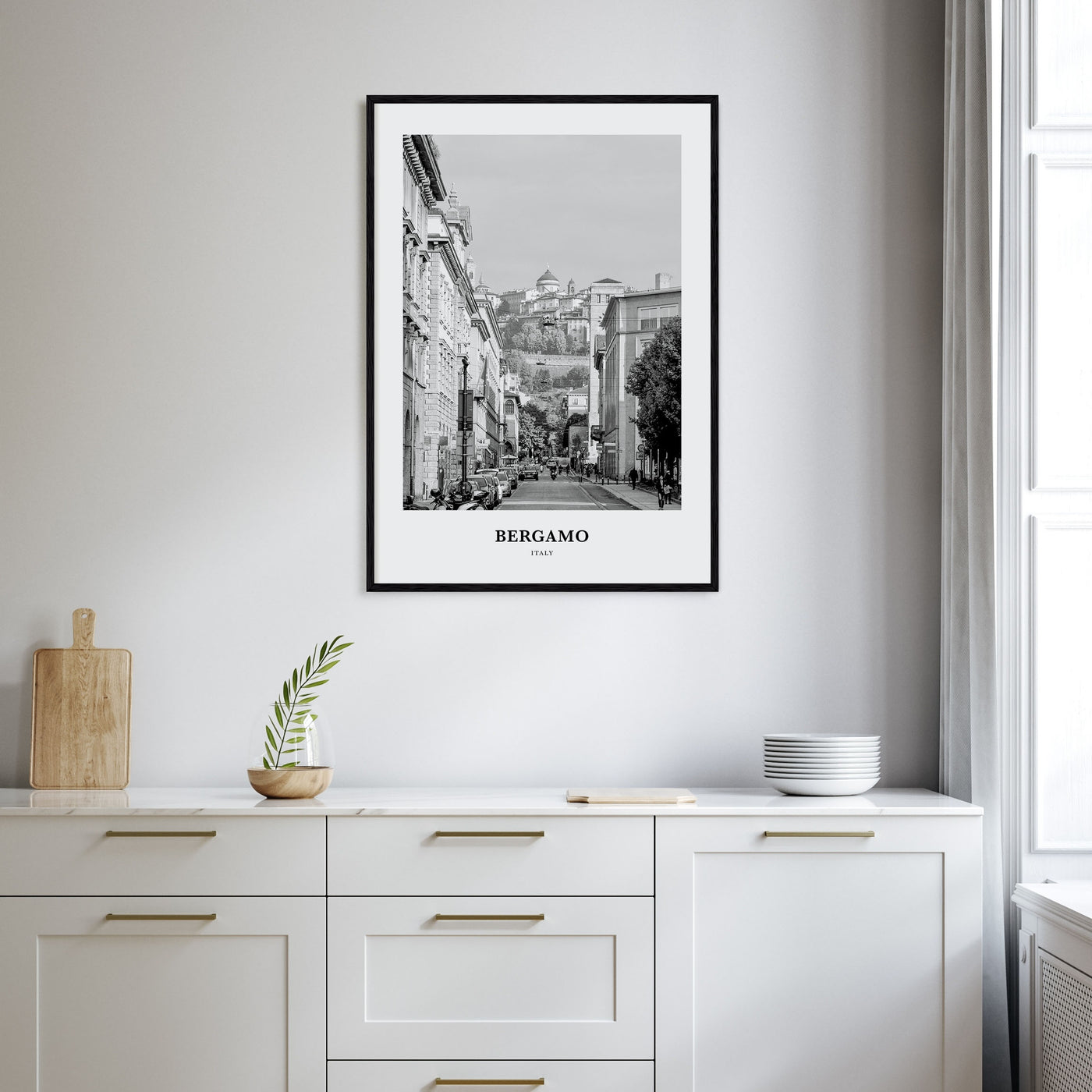 Bergamo Portrait B&W Poster