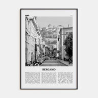 Bergamo Travel B&W Poster