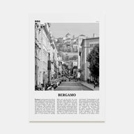 Bergamo Travel B&W Poster