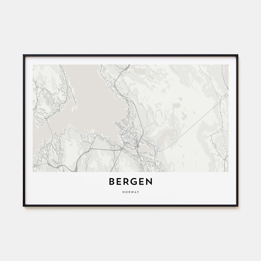 Bergen Map Landscape Poster
