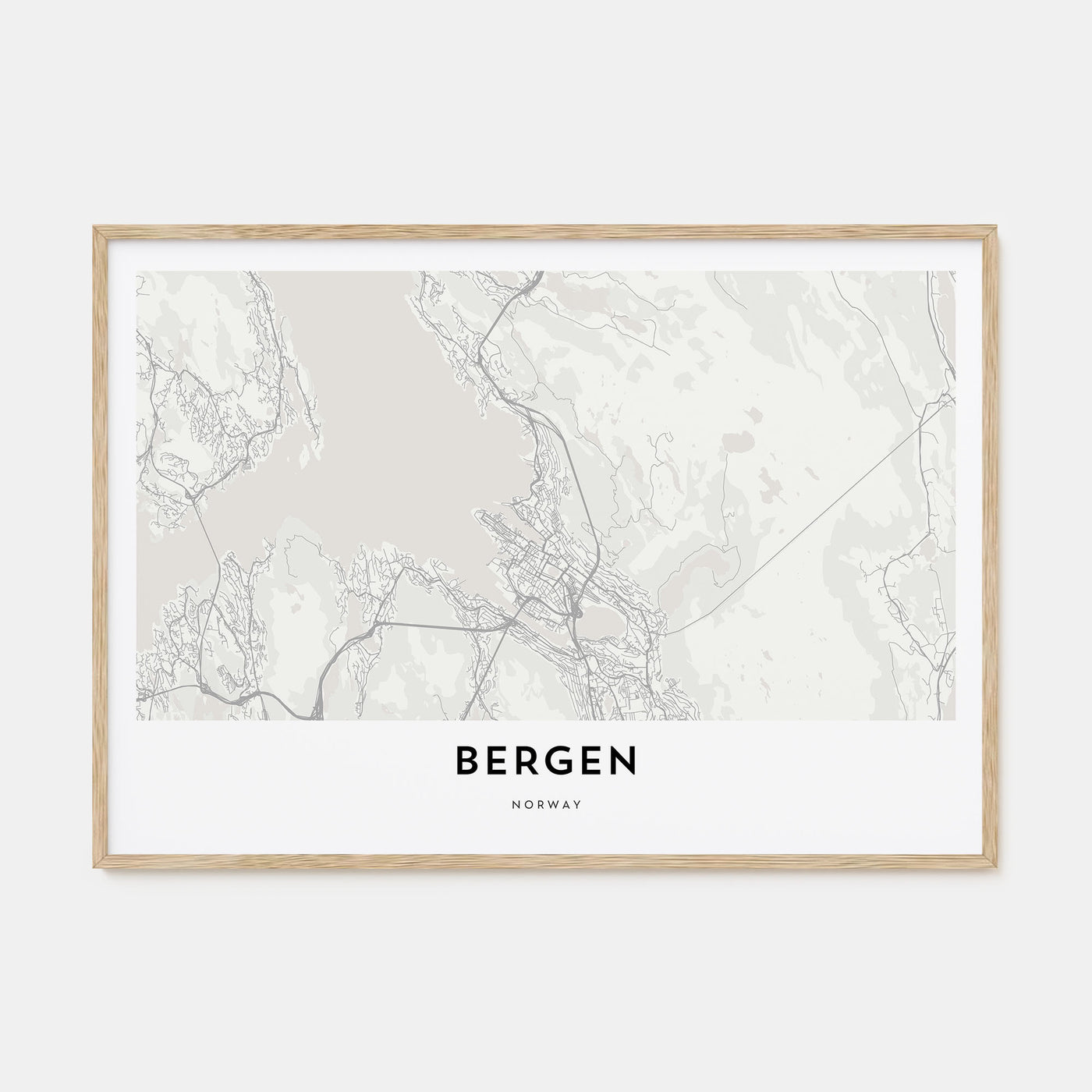Bergen Map Landscape Poster