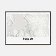 Bergen Map Landscape Poster