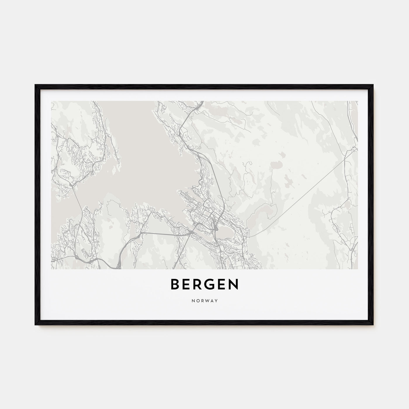 Bergen Map Landscape Poster
