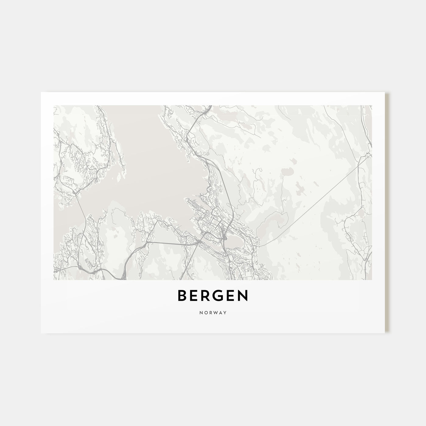 Bergen Map Landscape Poster