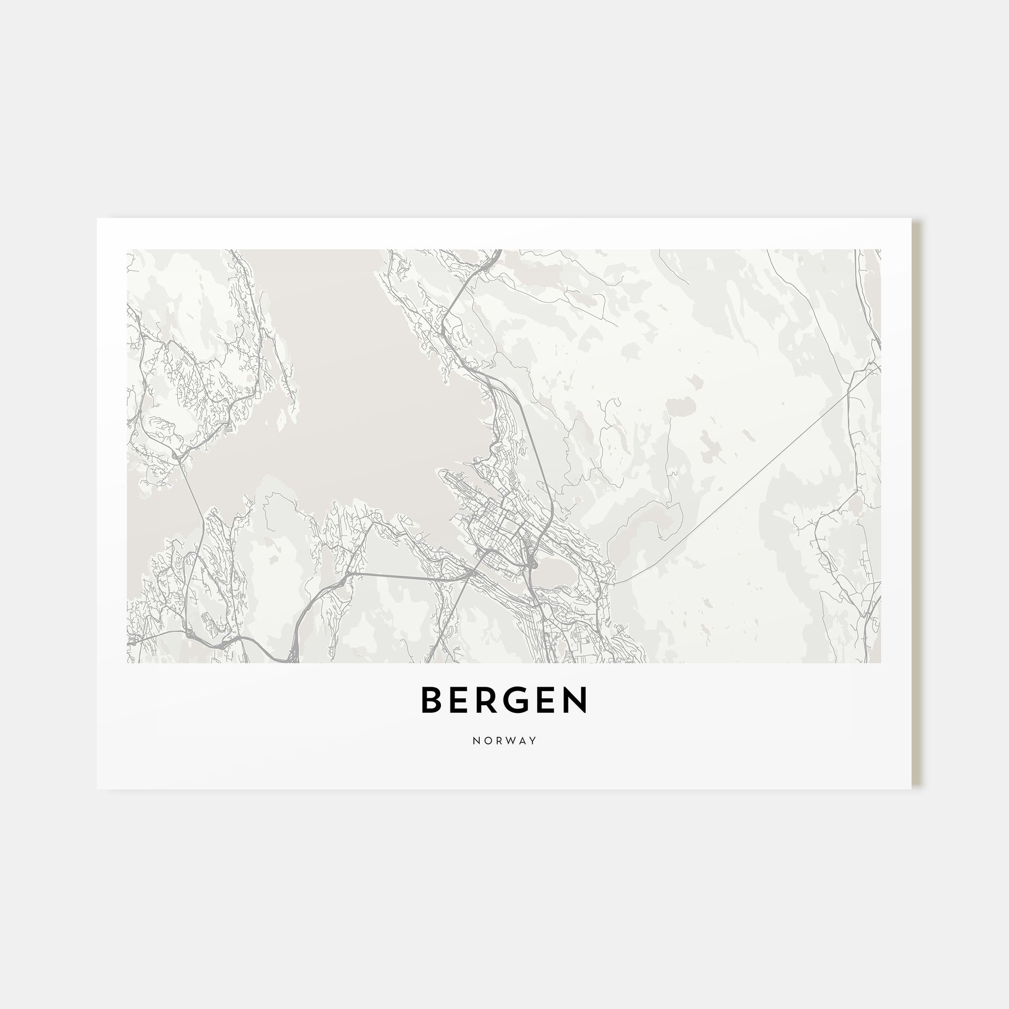 Bergen Map Landscape Poster