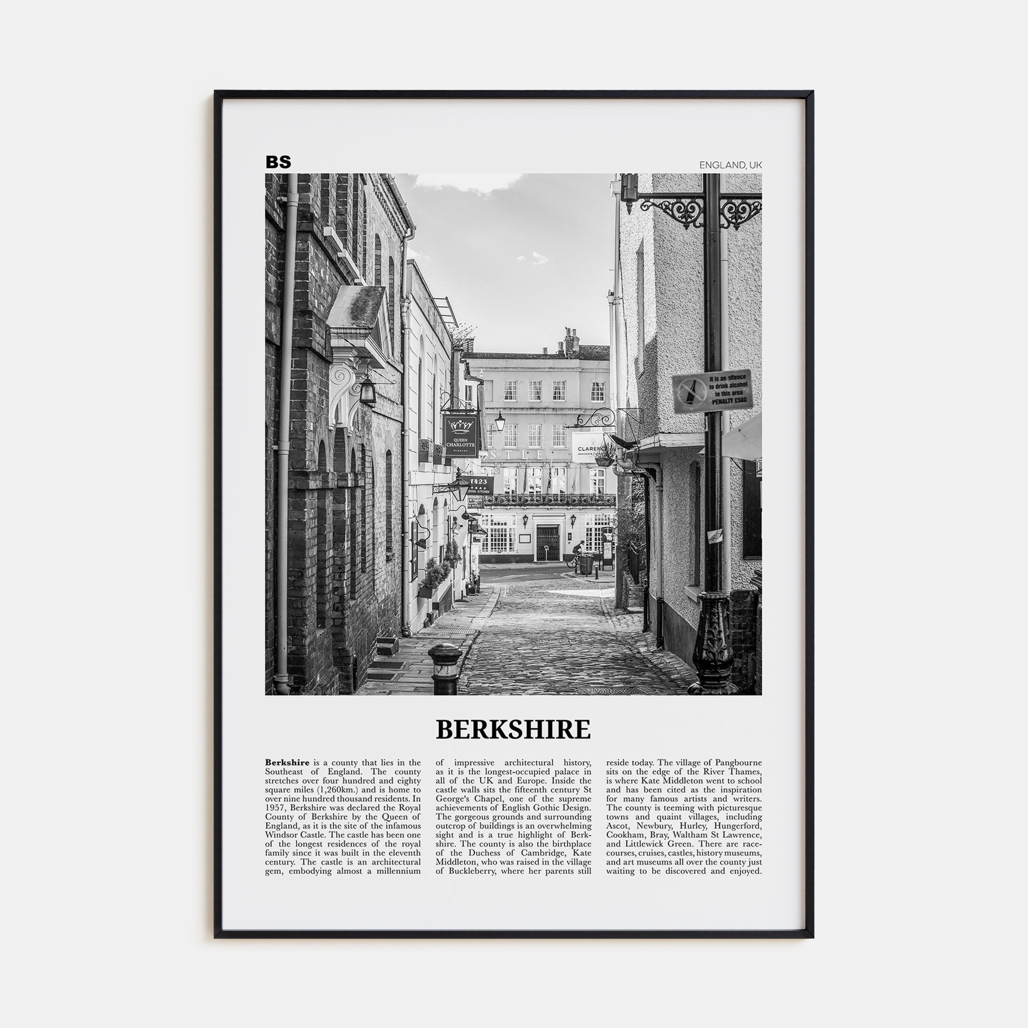 Berkshire Travel B&W Poster