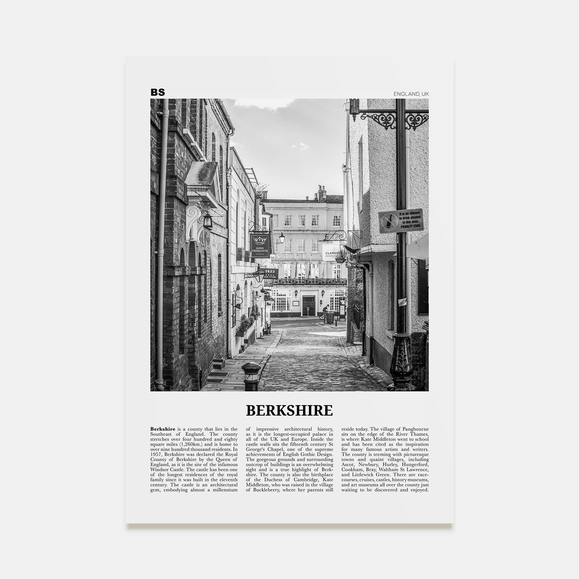 Berkshire Travel B&W Poster