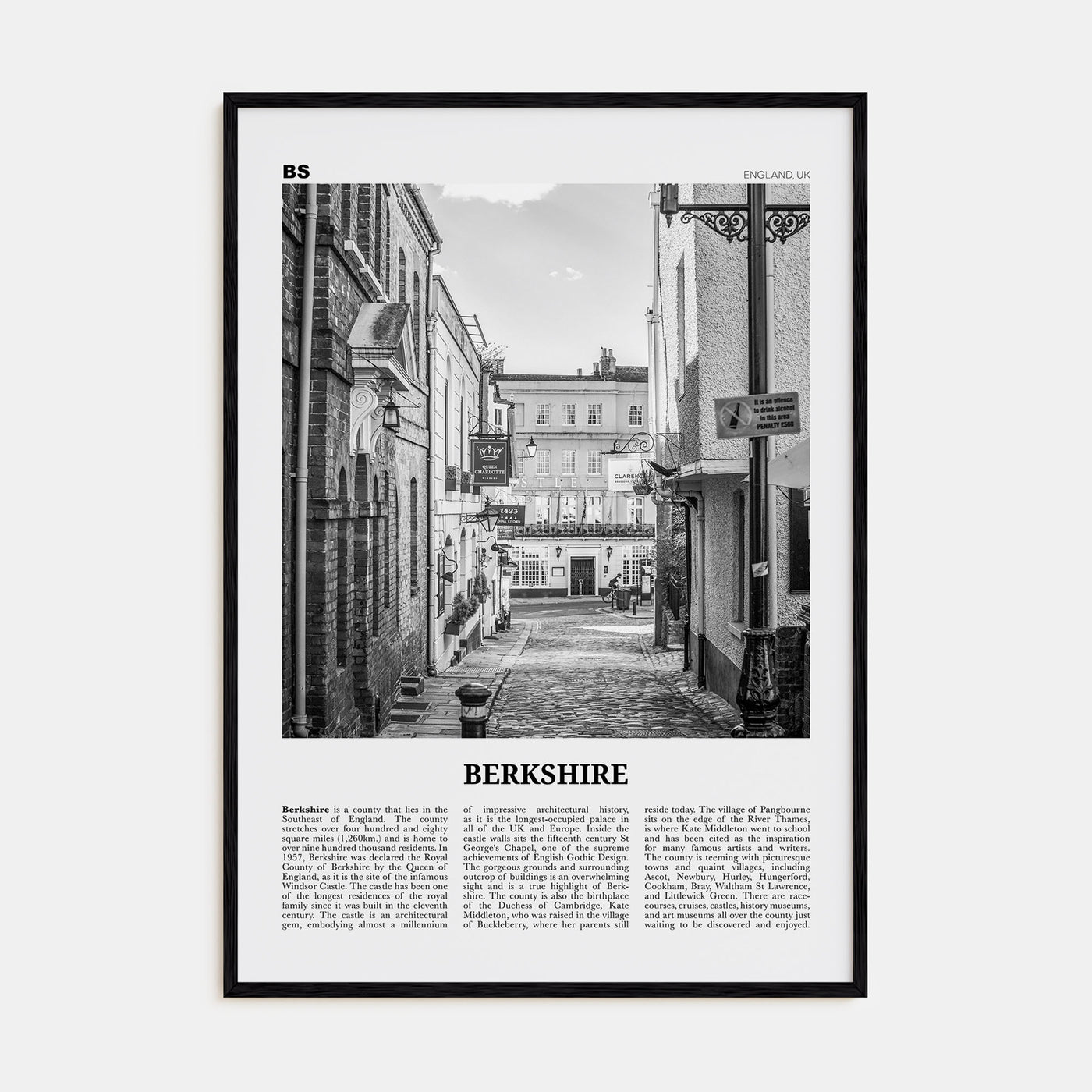 Berkshire Travel B&W Poster