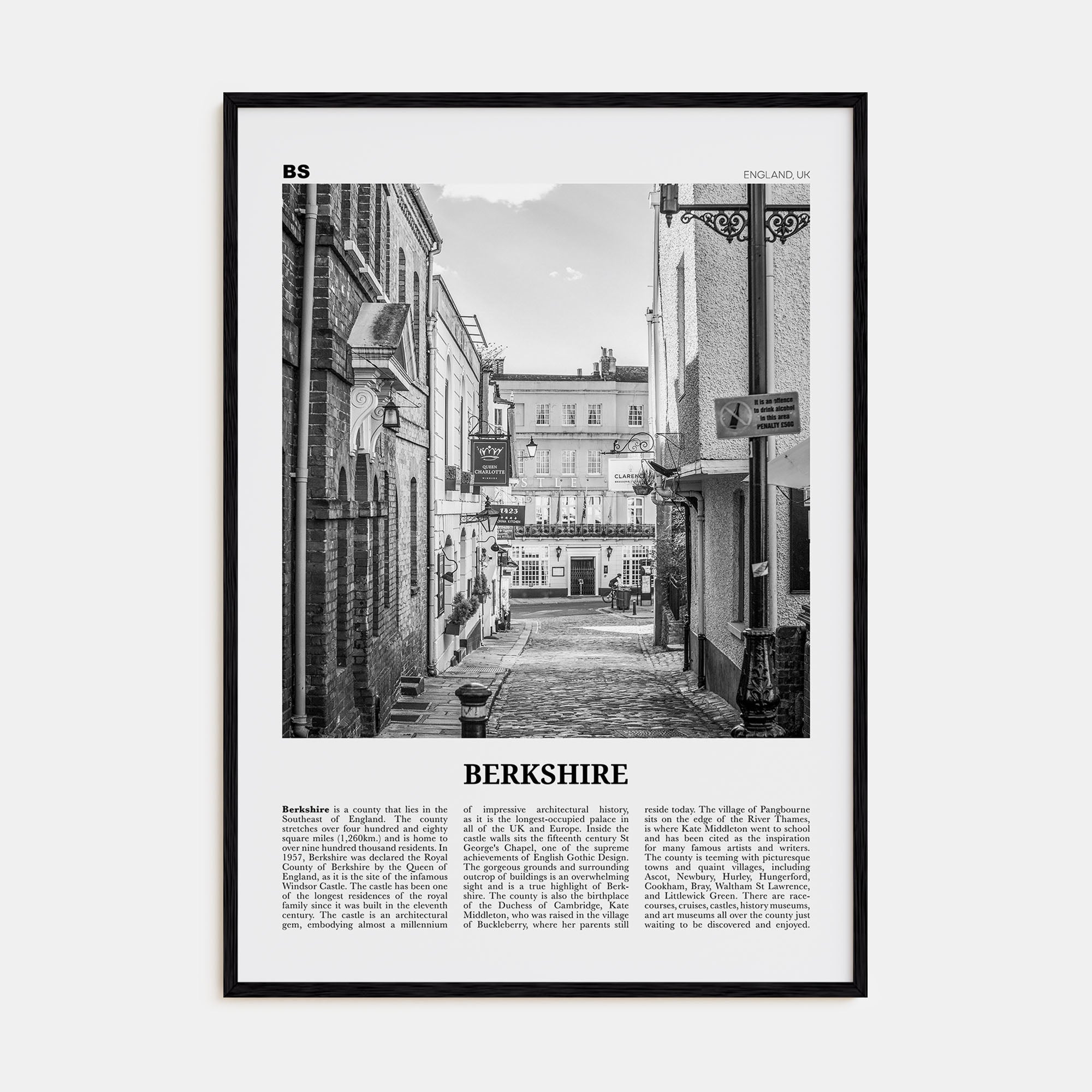 Berkshire Travel B&W Poster