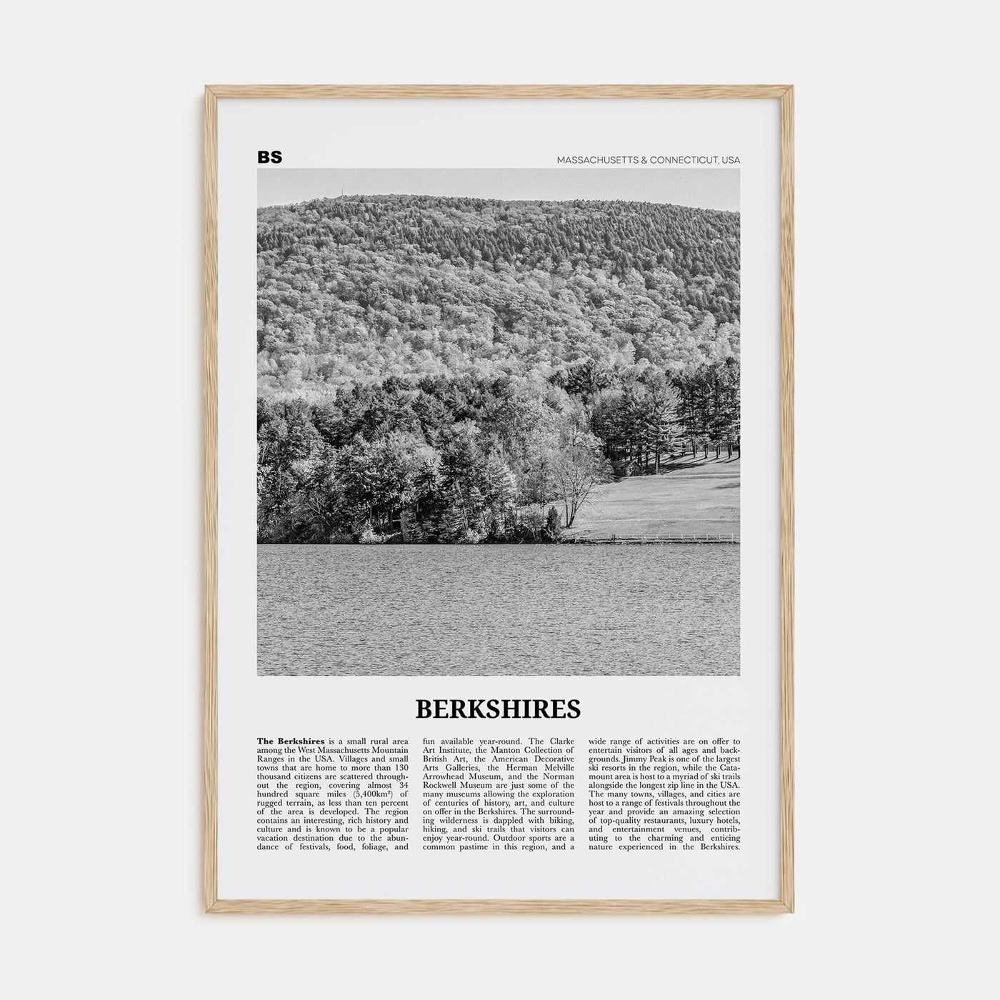 Berkshires Travel B&W Poster