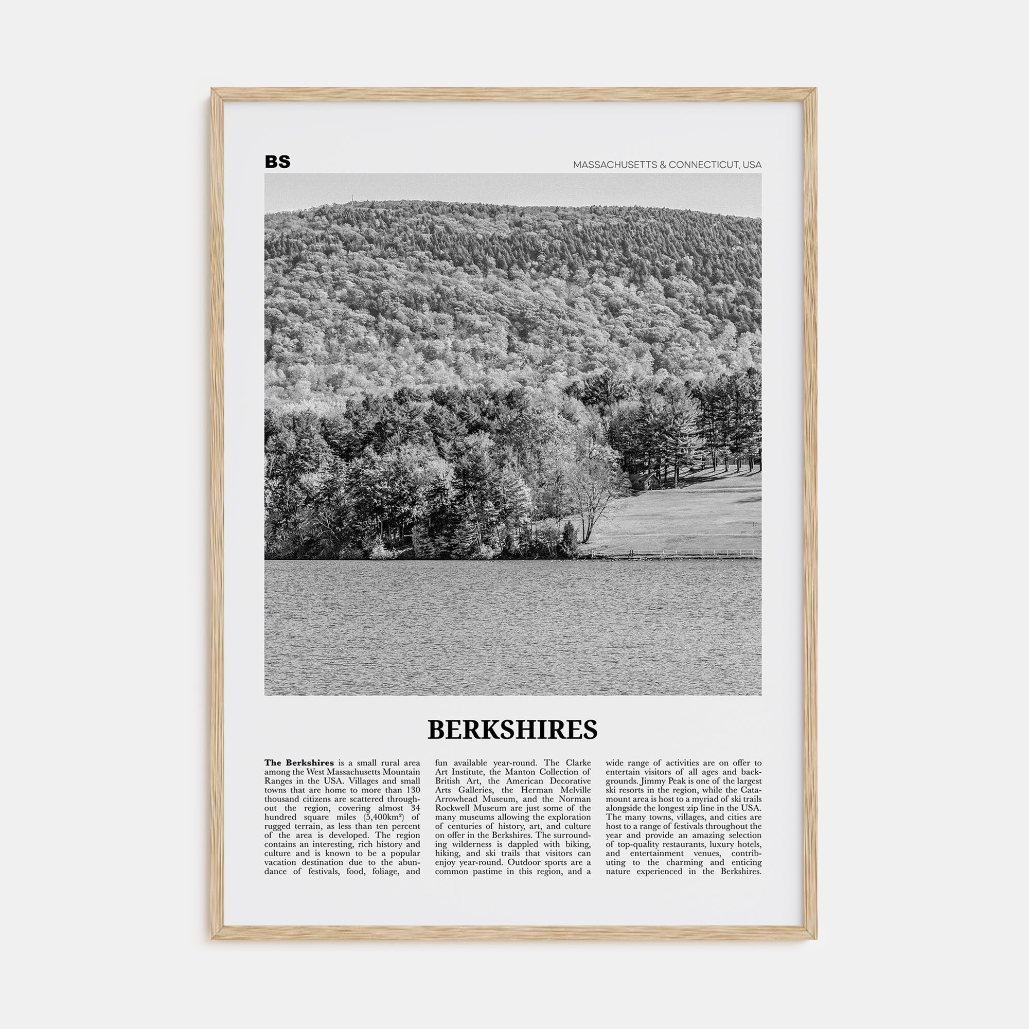 Berkshires Travel B&W Poster