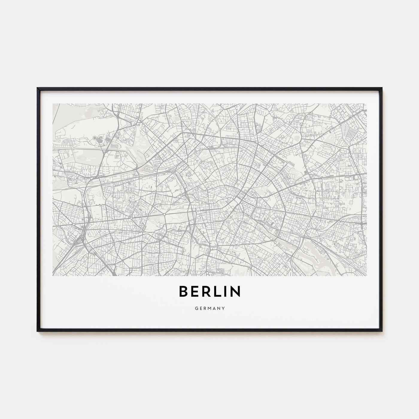 Berlin Map Landscape Poster