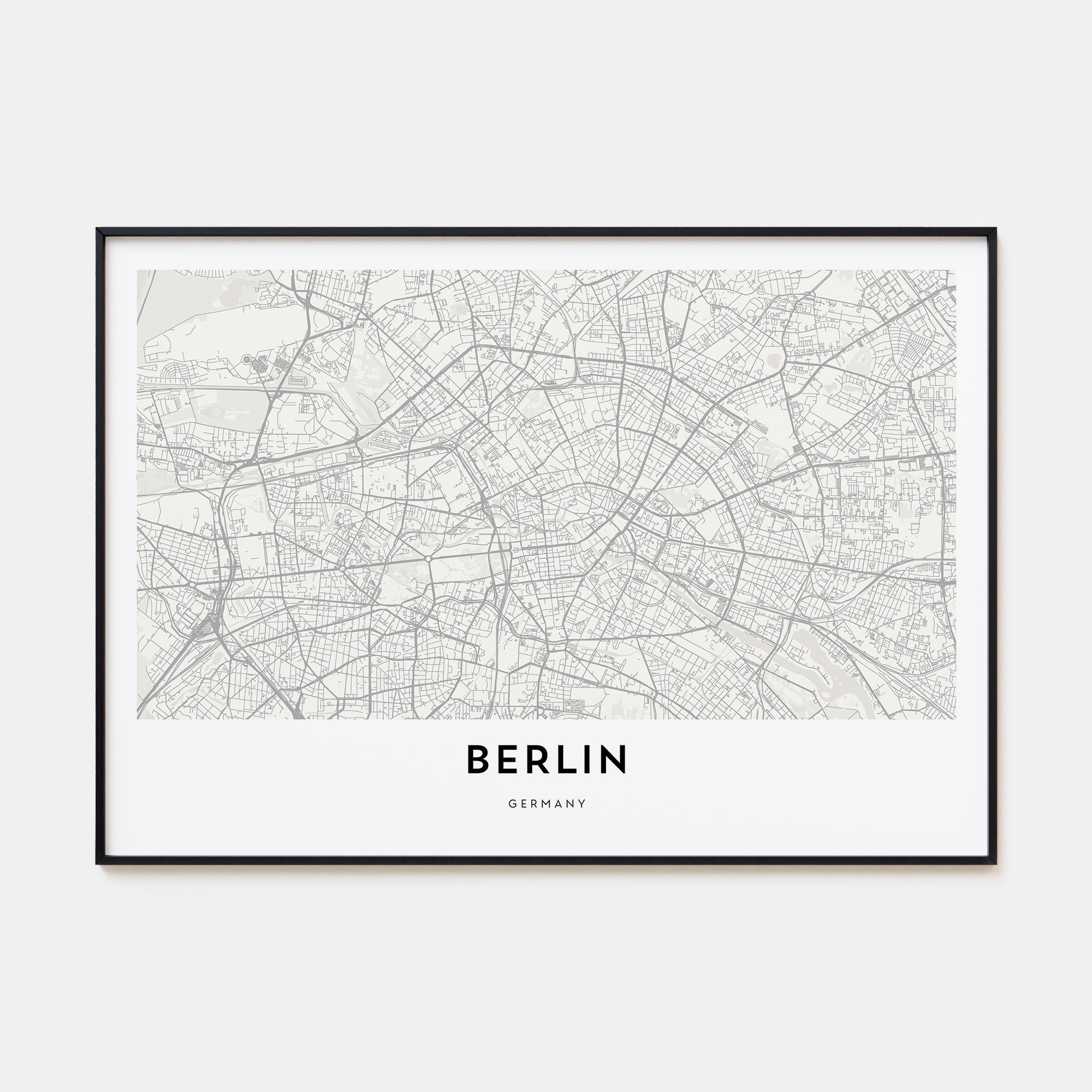 Berlin Map Landscape Poster