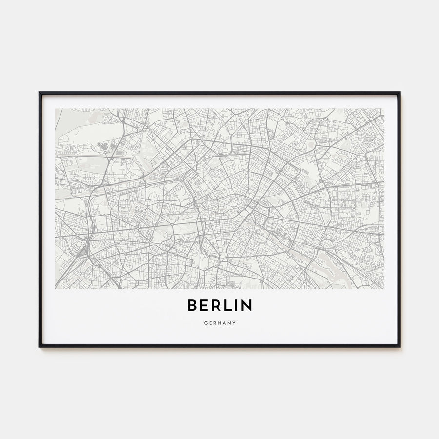 Berlin Map Landscape Poster