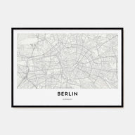 Berlin Map Landscape Poster