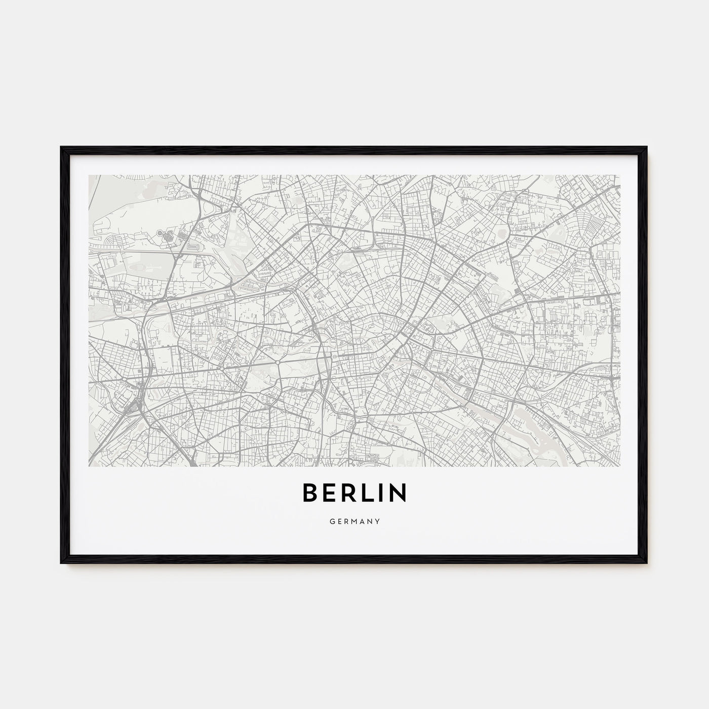 Berlin Map Landscape Poster