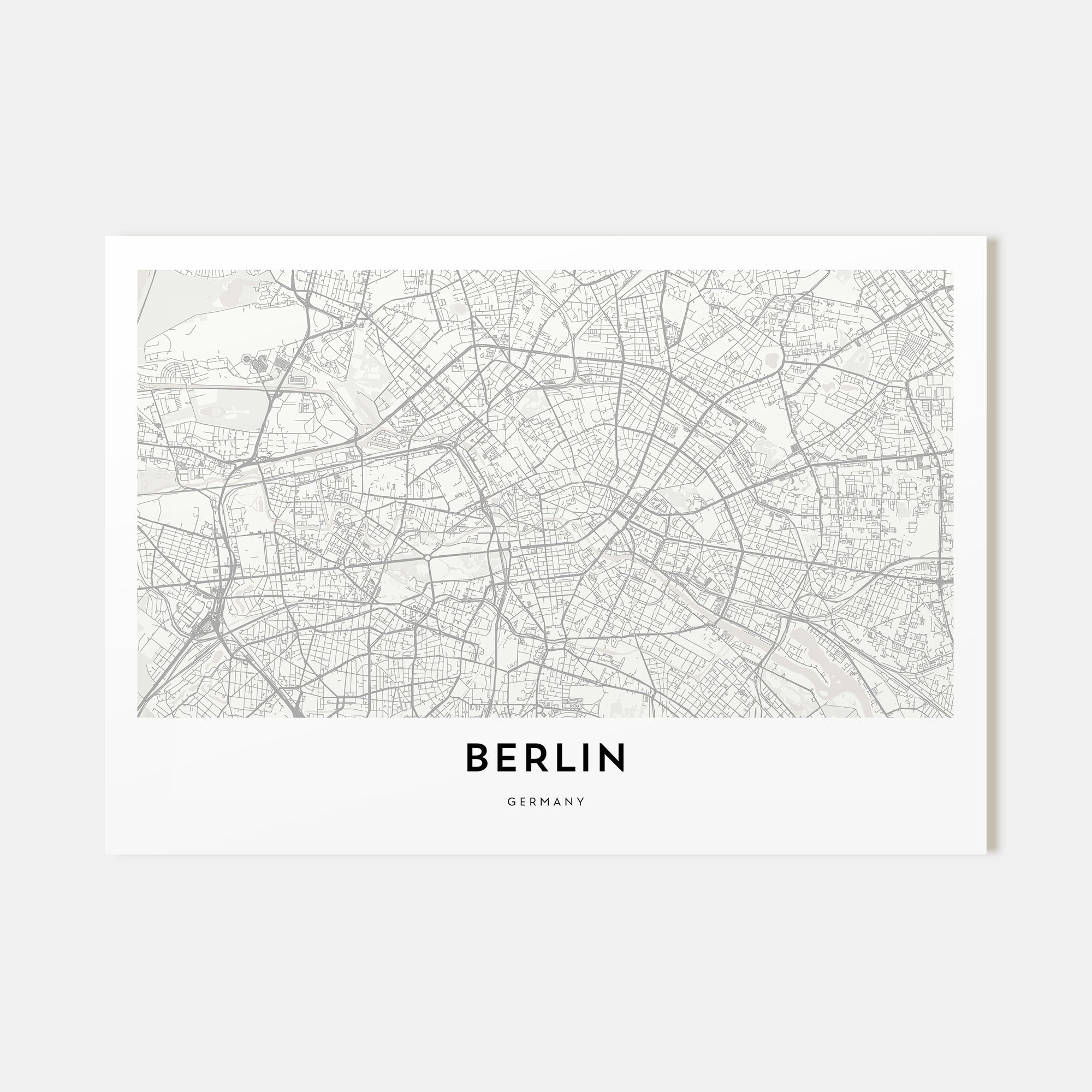 Berlin Map Landscape Poster