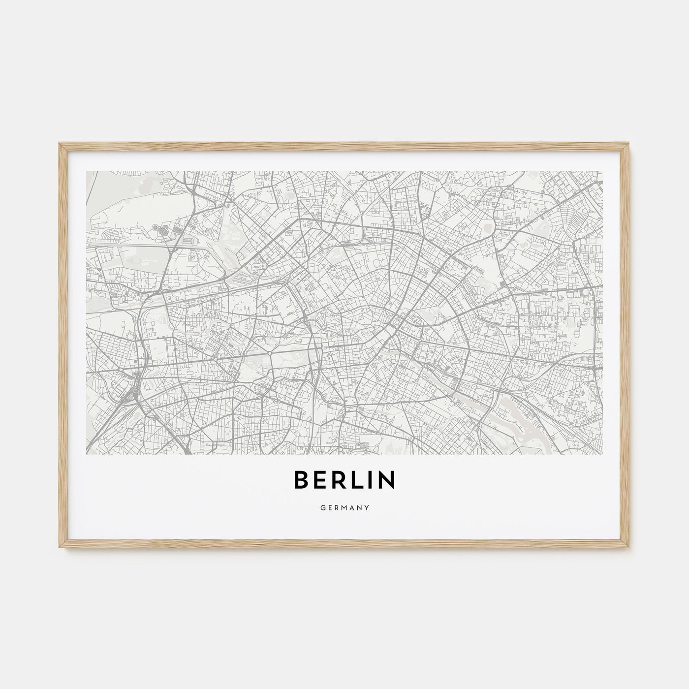 Berlin Map Landscape Poster