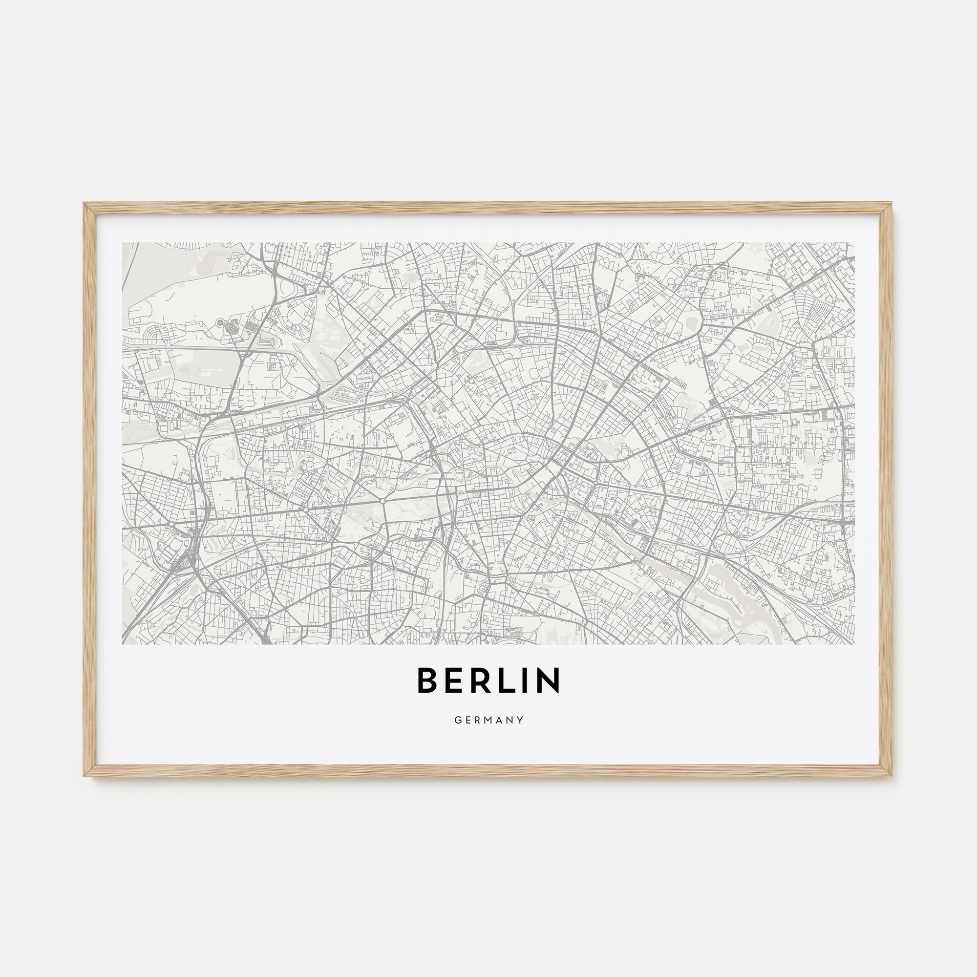 Berlin Map Landscape Poster
