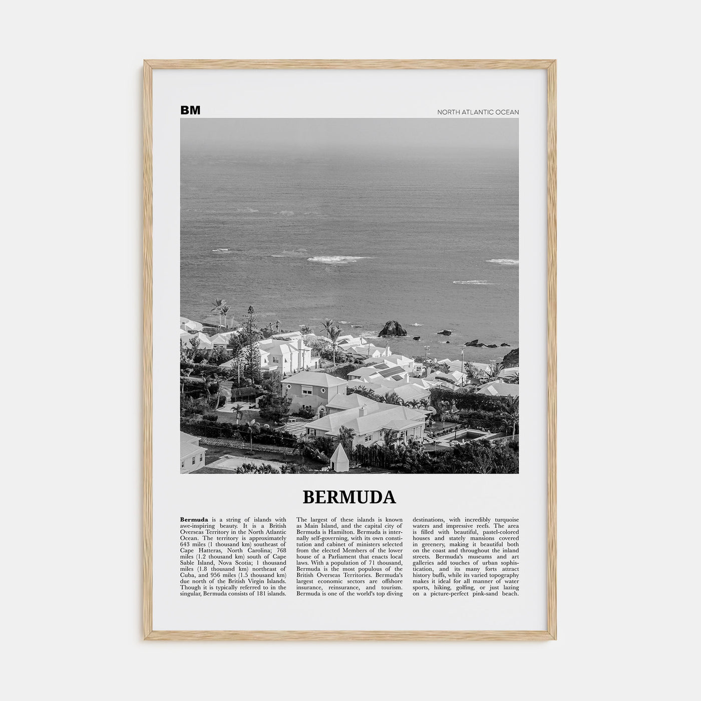 Bermuda Travel B&W Poster