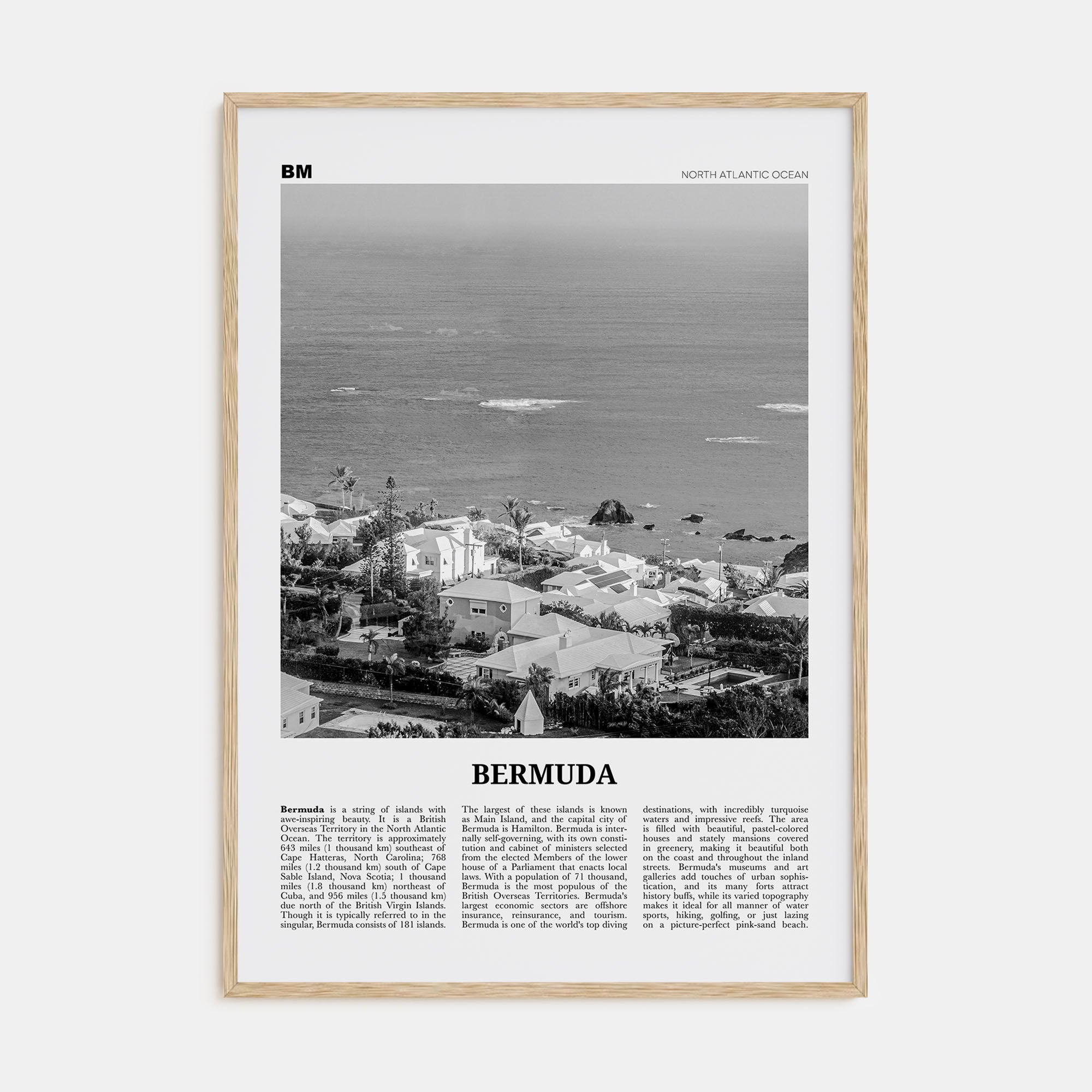Bermuda Travel B&W Poster