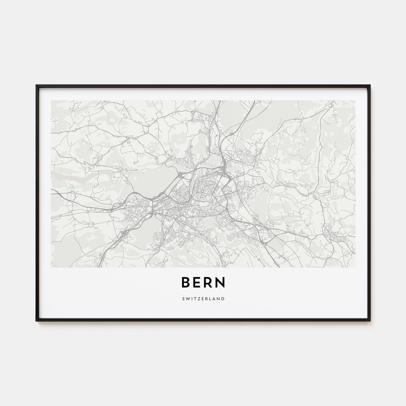Bern Map Landscape Poster