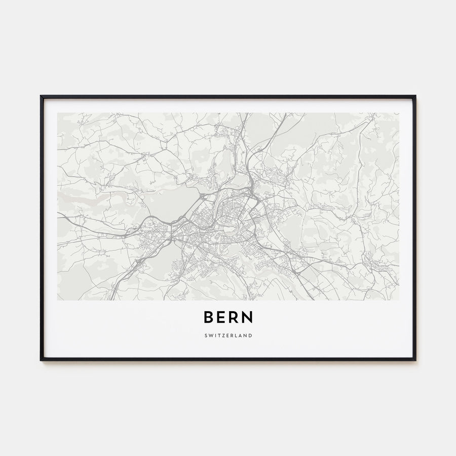 Bern Map Landscape Poster