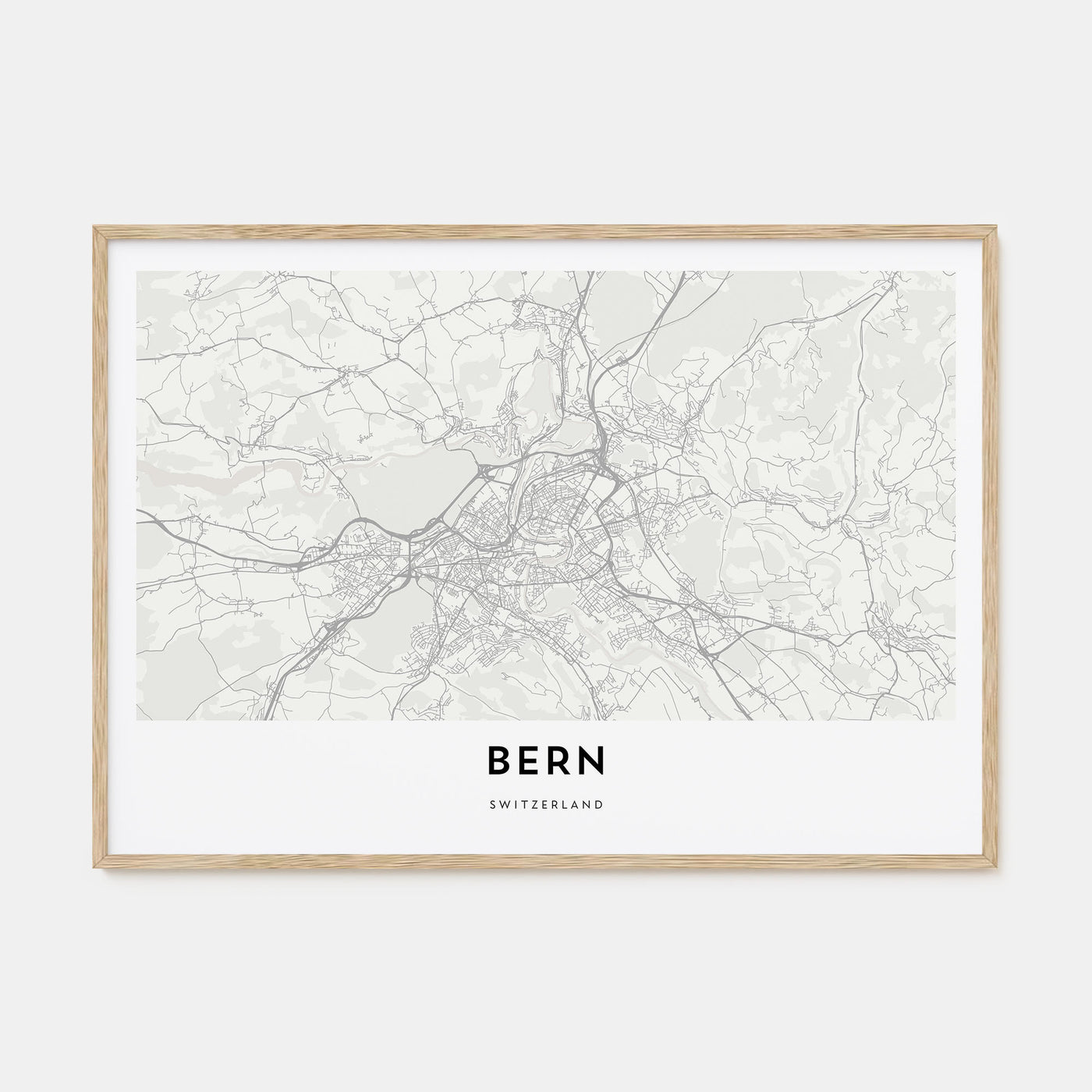 Bern Map Landscape Poster