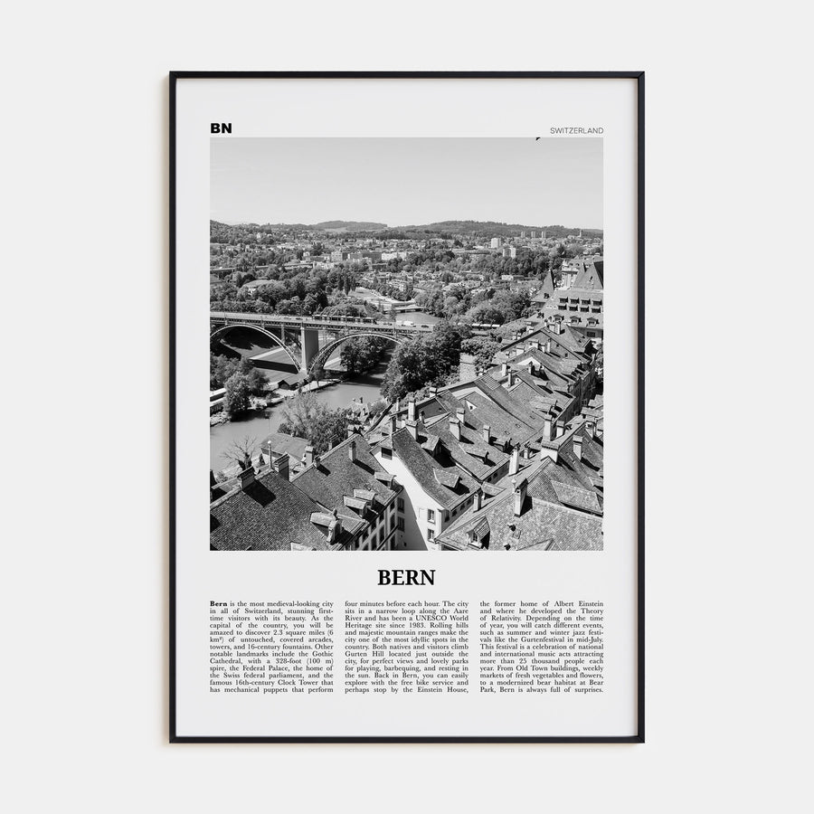 Bern Travel B&W Poster