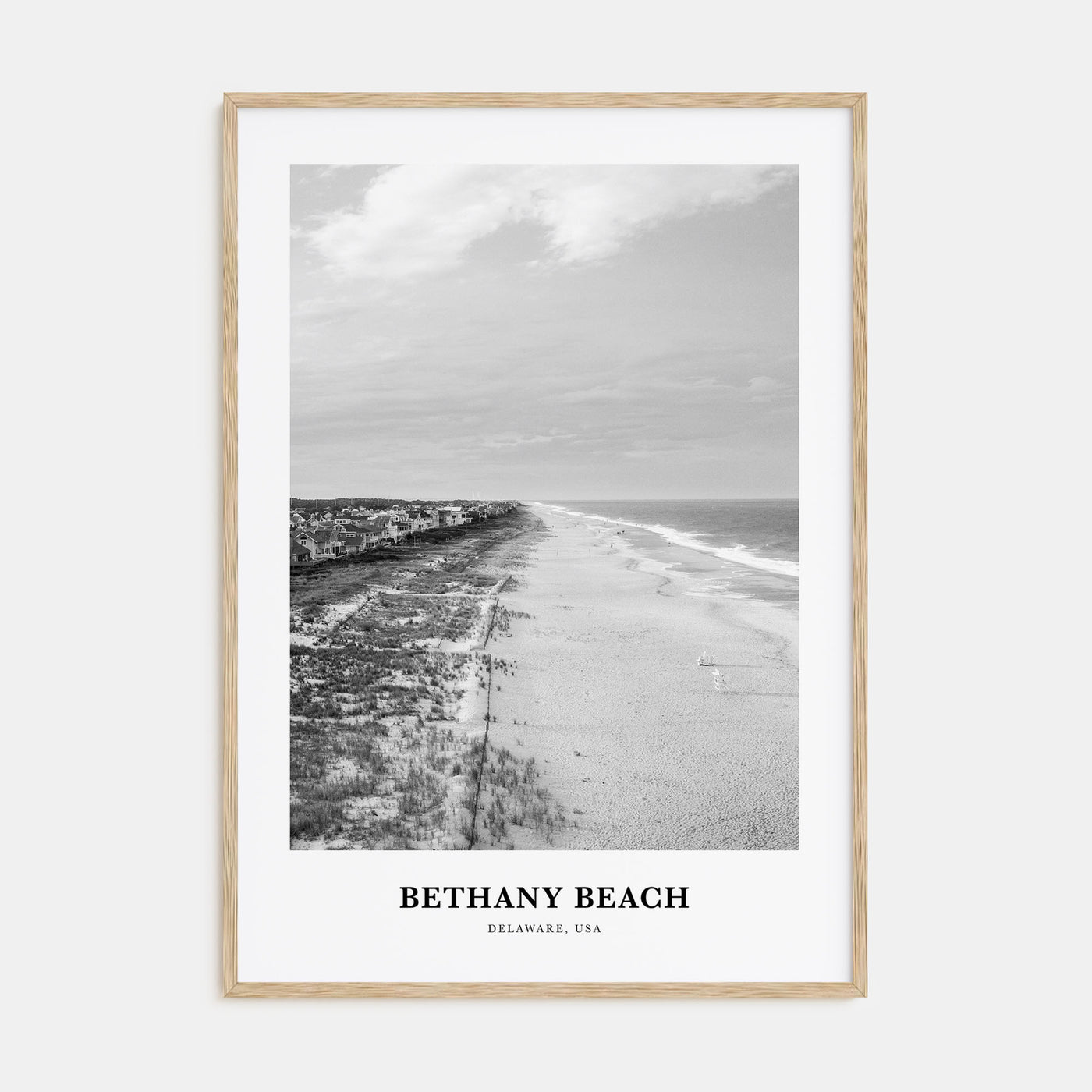Bethany Beach Portrait B&W Poster