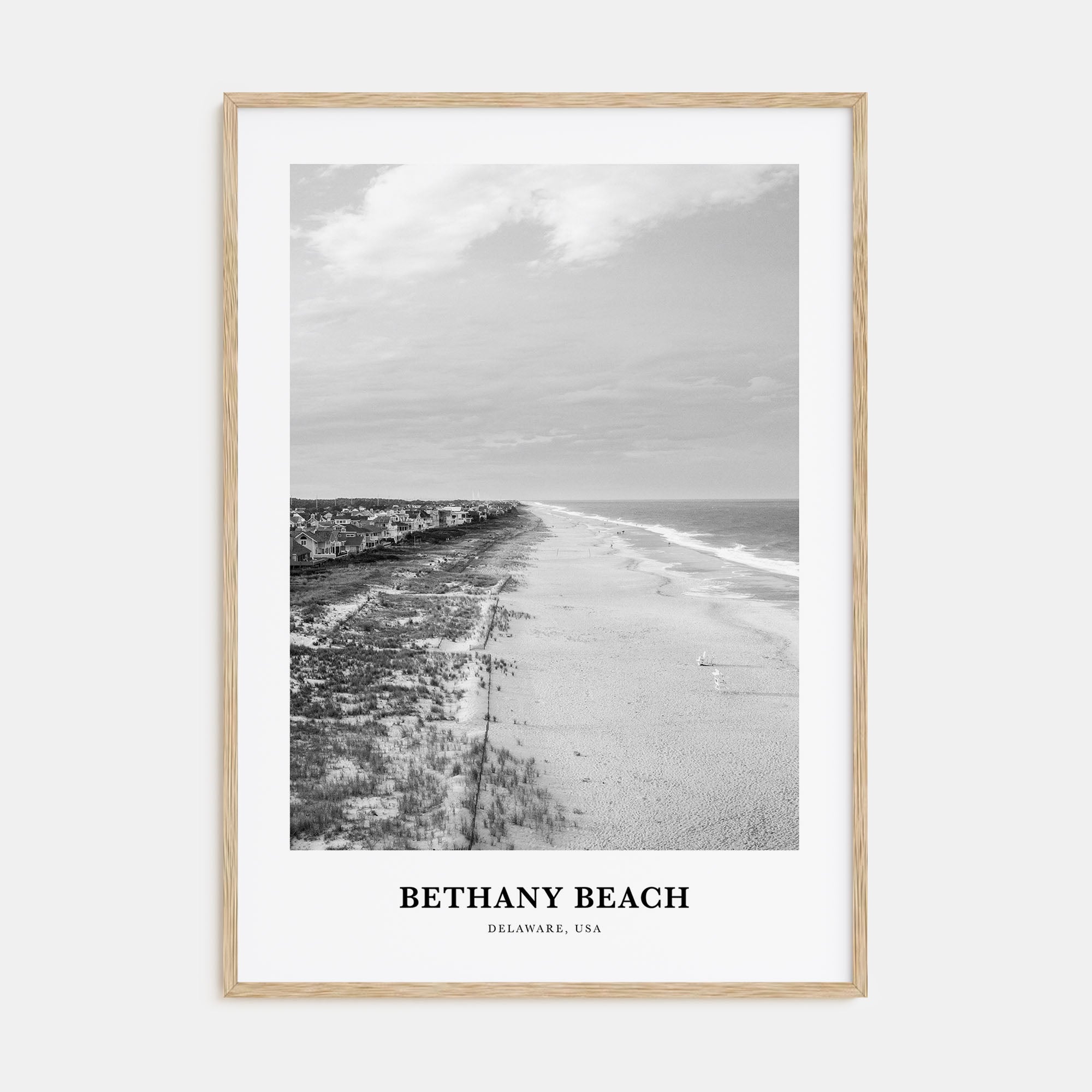 Bethany Beach Portrait B&W Poster